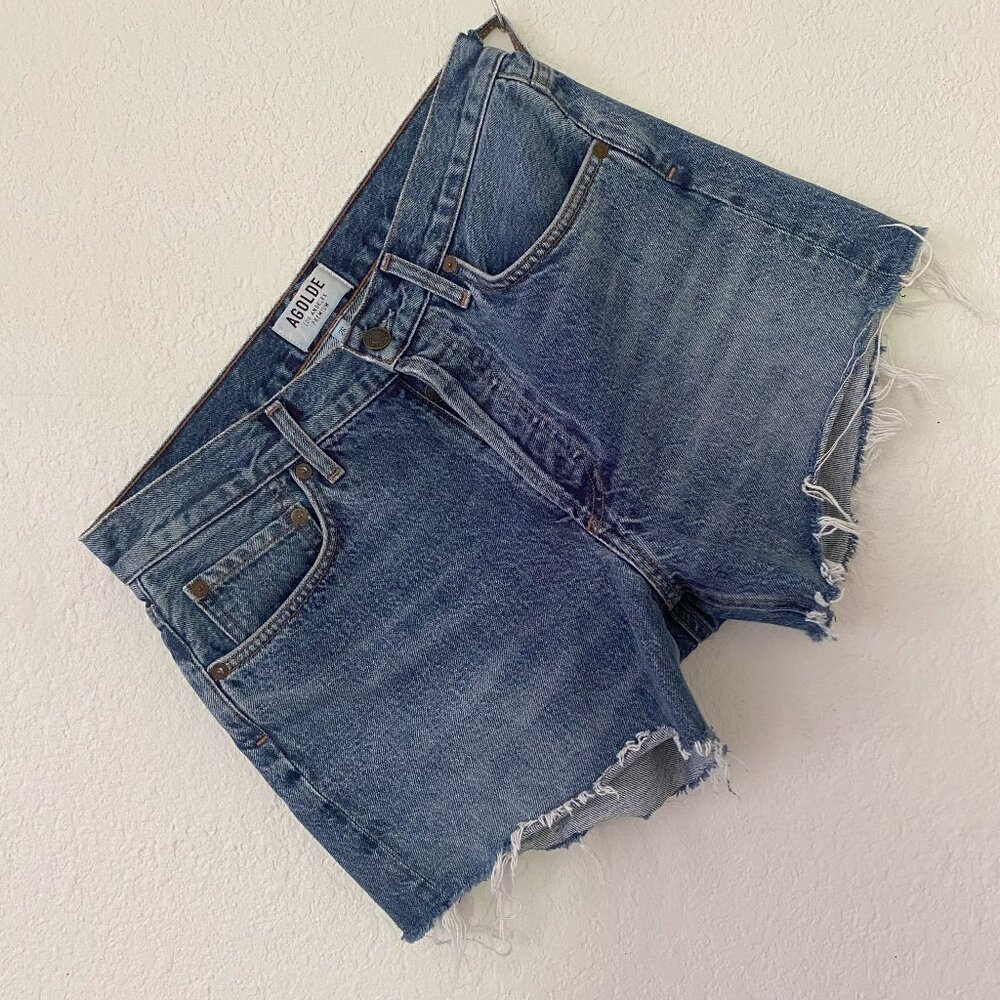 AGOLDE Cut-off Denim Shorts